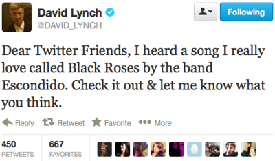 Tweet of the Week: David Lynch Loves Escondido