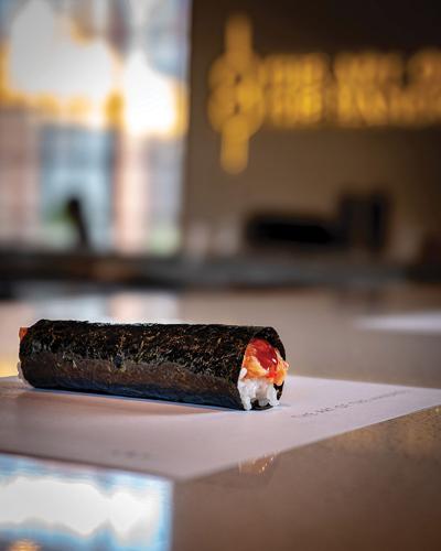 salmon handroll at Hattori Nori