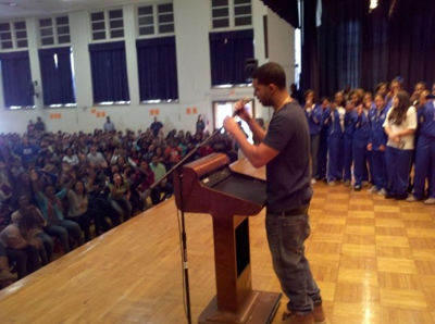 Photo of the Week: Drake Speaks at Martin Luther King Jr. Magnet School