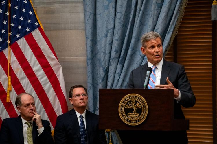 Gov. Bill Lee speaks at the state Capitol during an event with Robert F. Kennedy Jr., Feb. 4, 2026
