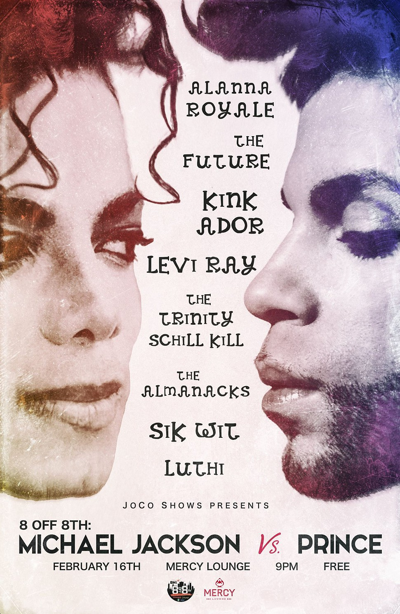 Canceled: Prince vs. Michael Jackson 8 off 8th Tonight at Mercy Lounge