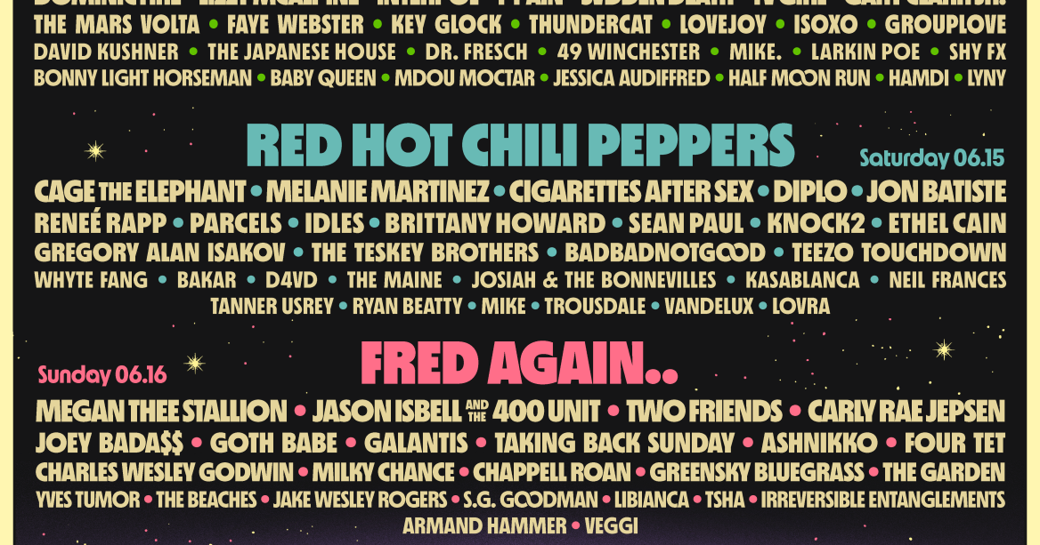 Bonnaroo lineup poster 2024