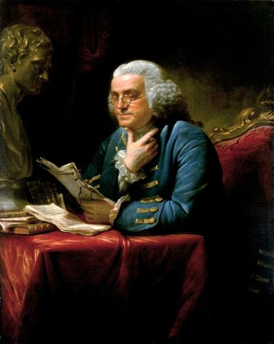 Portrait of Benjamin Franklin by David Martin, 1767; public domain