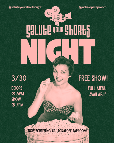 Green Pink Vintage Retro Typographic Movie Night Poster (Instagram Post (4:5)) - 1