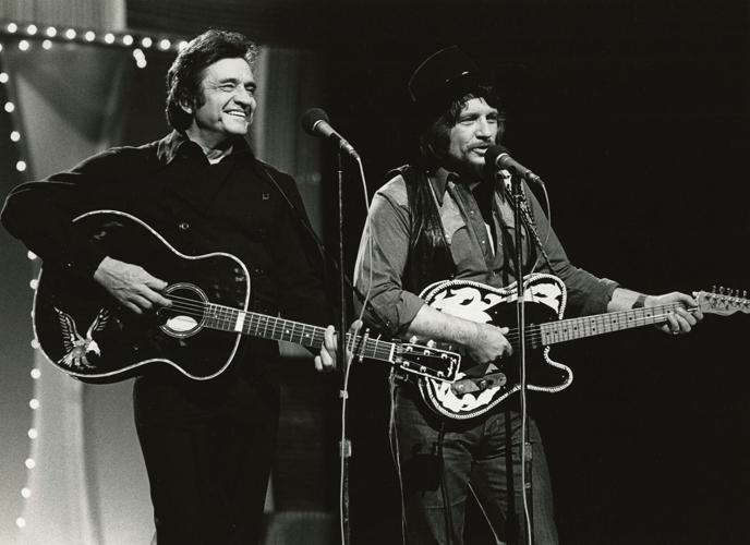 Johnny Cash and Waylon Jennings