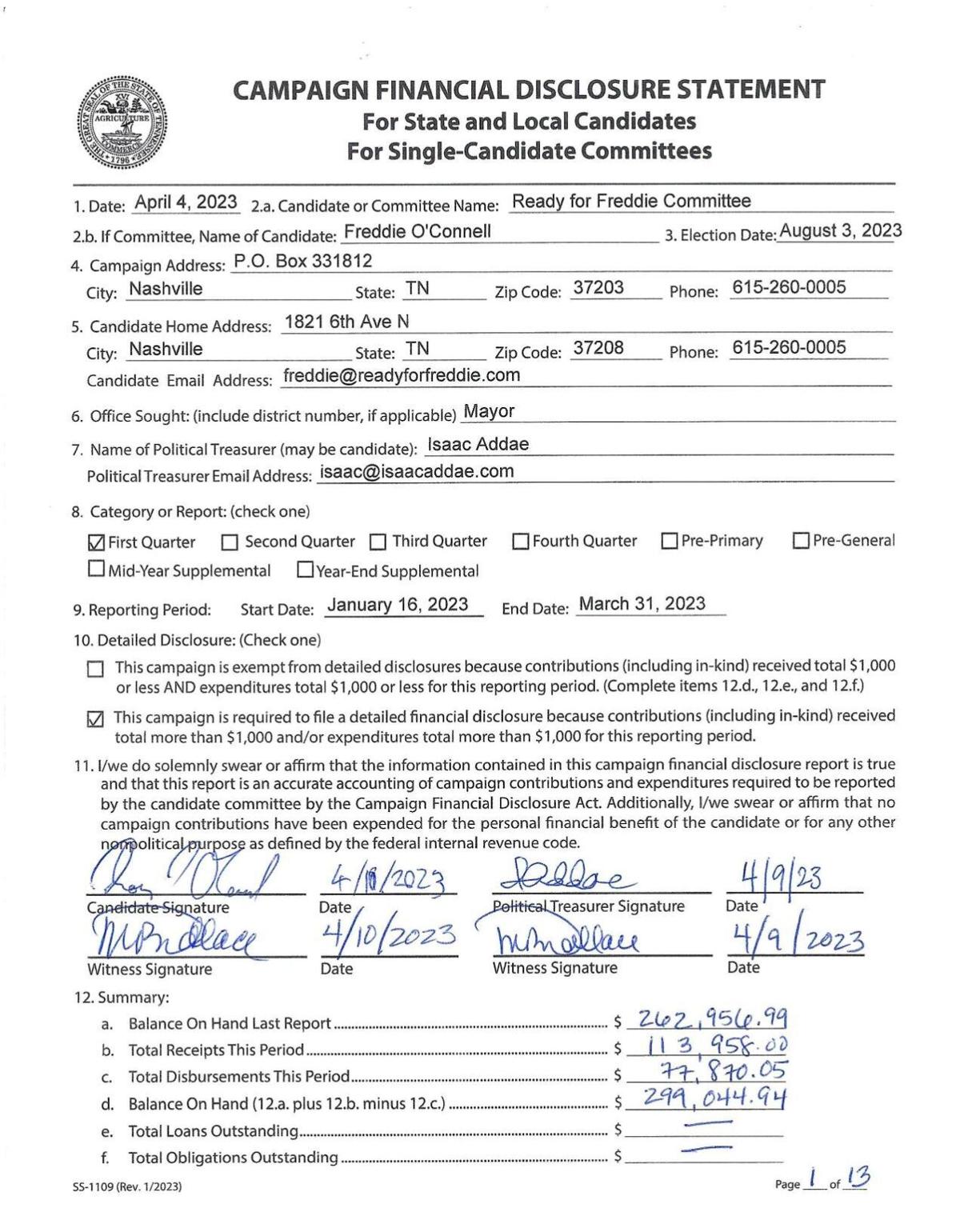 O'Connell filing