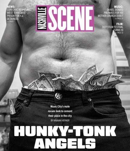 August 21, 2025 cover of the Nashville Scene featuring a photo of a male torso with dollar bills sticking out of his jeans
