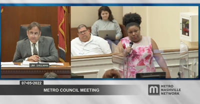 Councilmember Delishia Porterfield addresses the Metro Council, July 5, 2022