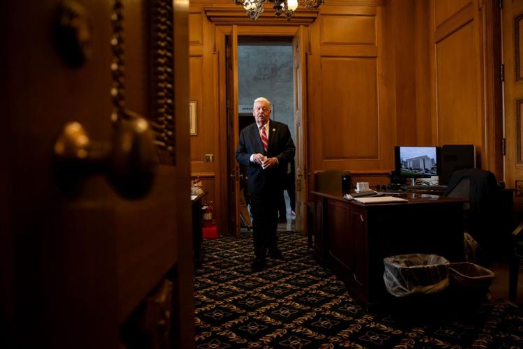 Lt. Gov. Randy McNally enters his office in the Cordell Hull State Office Building, Feb. 19, 2026