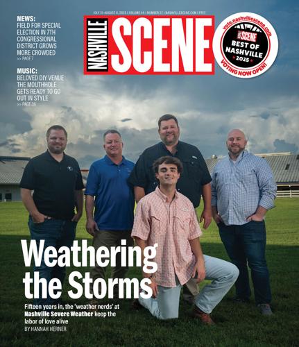 Cover of the July 31, 2025 issue of the Nashville Scene featuring Nashville Severe Weather
