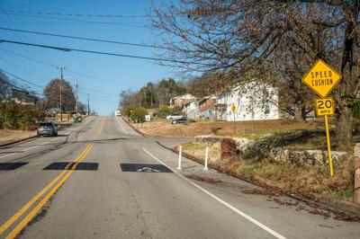 A speed cushion in East Nashville