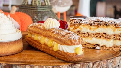 A decadent lineup of flaky pastries at Little Gourmand