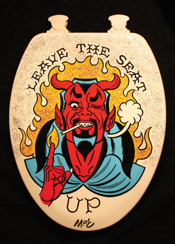 Mitch O’Connell’s hilariously kitschy, tongue-in-cheek art sticks a pitchfork in the concepts of good, evil and everything in between