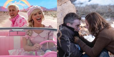 Stills from ﻿Barbie (left) and Oppenheimer