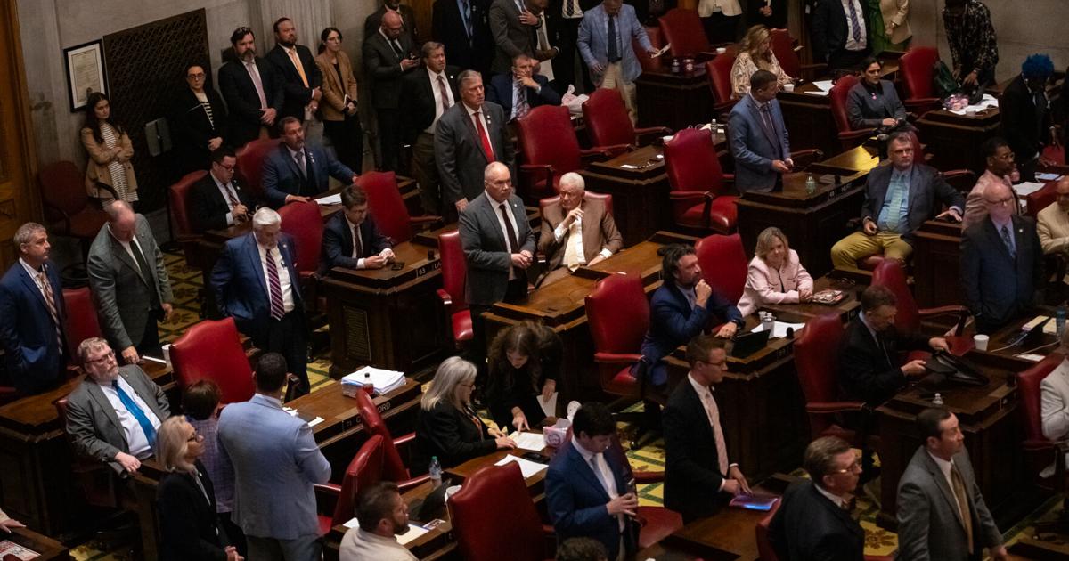 State House representatives on the final day of the legislative session, April 23, 2026