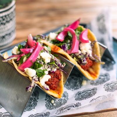 Saint Añejo’s Buffalo cauliflower taco
