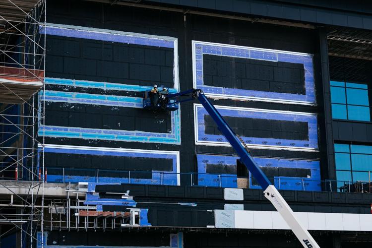 Construction at new Nissan Stadium