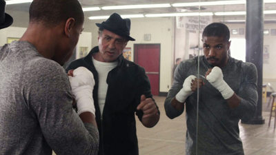 The winners, by a knockout: <i>Creed</i>'s Michael B. Jordan, Sylvester Stallone and director Ryan Coogler