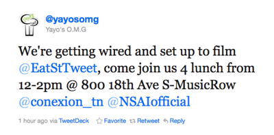 <i>Eat Street</i> Filming Yayo's O.M.G. Today