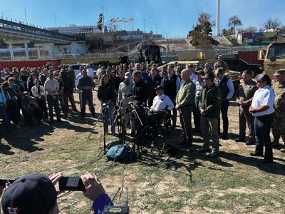 Gov. Bill Lee at a press conference in Eagle Pass, Texas
