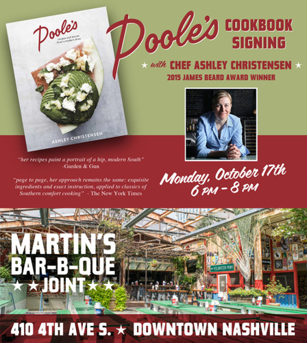 Pat Martin to Host Ashley Christensen’s Book Signing Party