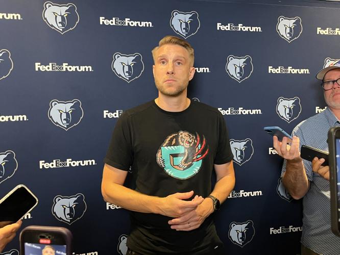 Grizzlies coach Tuomas Iisalo speaks to reporters