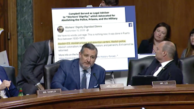 Sen. Ted Cruz employs visual aids during Karla Campbell's 6th Circuit Court of Appeals confirmation hearing