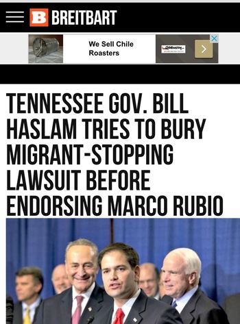 Haslam Outrages Right Wing by Opposing Anti-Refugee Resolution