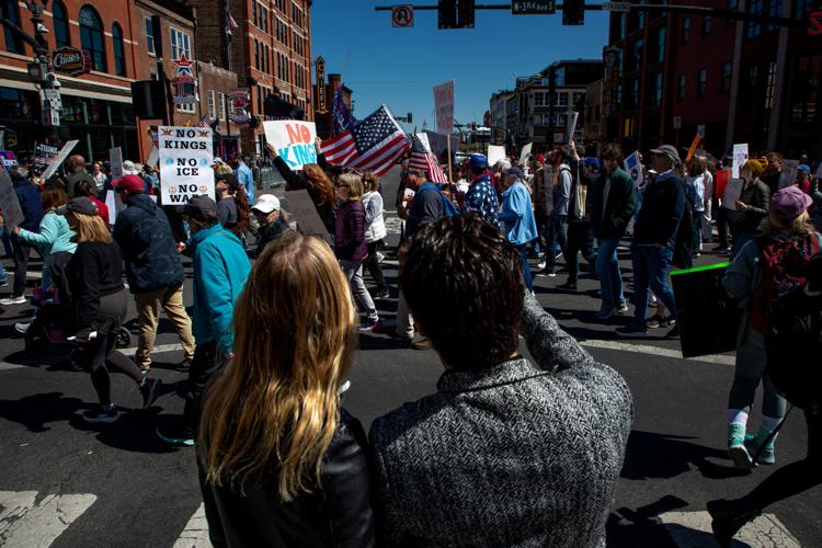 7 - No Kings protesters gather in downtown Nashville, March 28, 2026