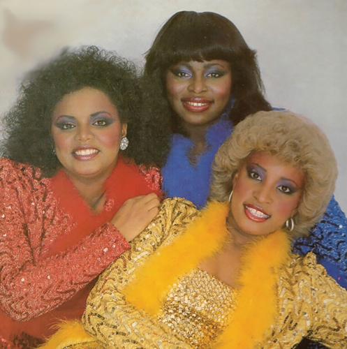 Color photo circa 1980s featuring the three members of pioneering all-woman rap trio The Sequence