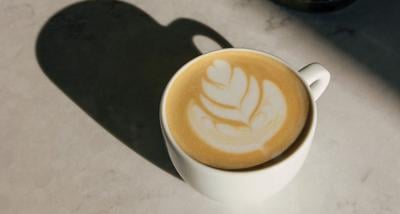 A latte at Flora + Fauna