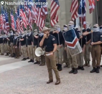 White nationalist hate group Patriot Front in Nashville, July 6, 2024