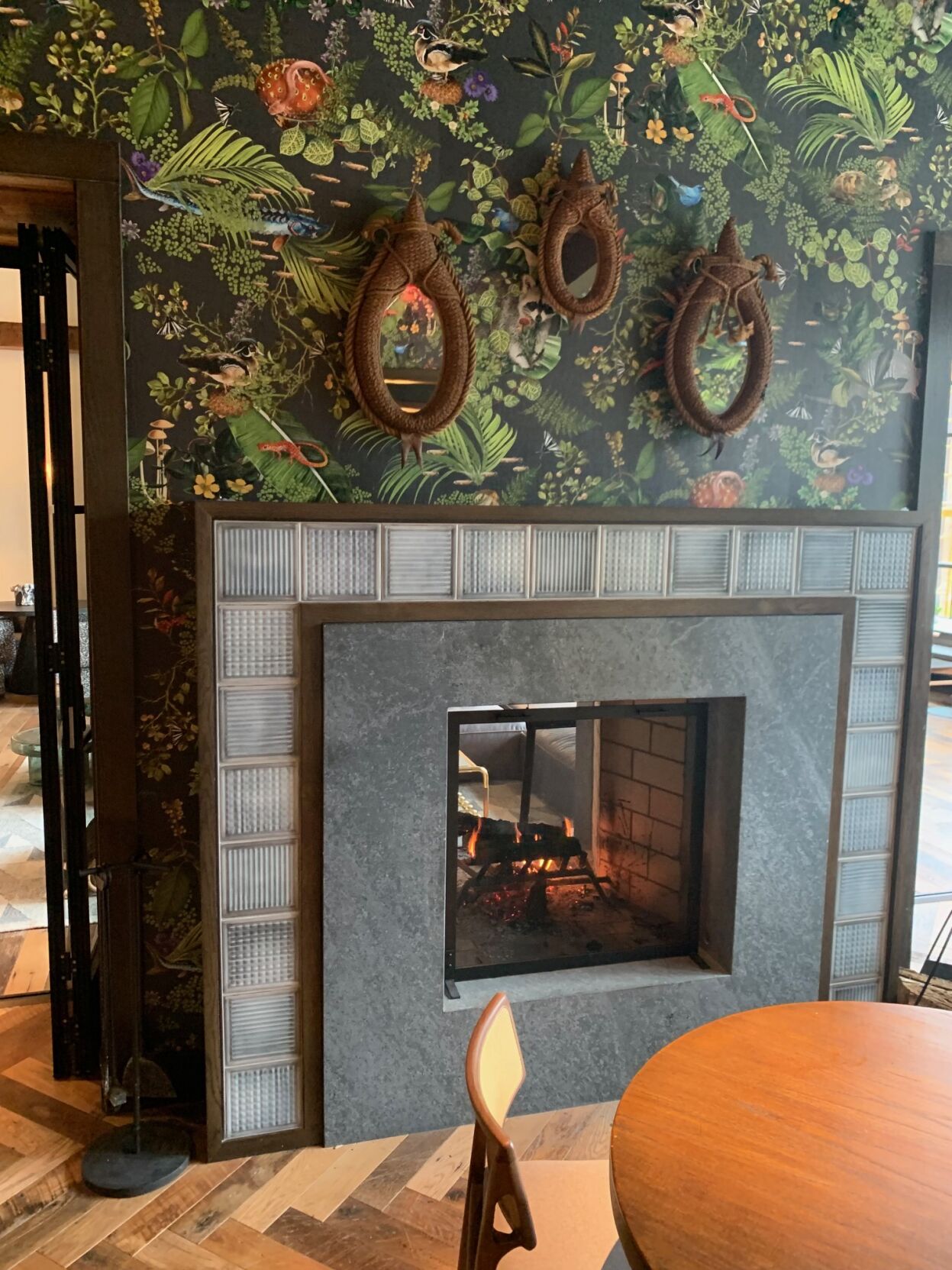 Cozy fireplace at Sojourner