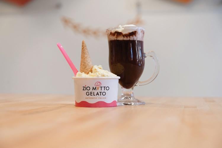 hot chocolate and gelato at Zio Matto Gelato