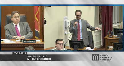 Councilmember Freddie O'Connell addresses the Metro Council, March 22, 2023