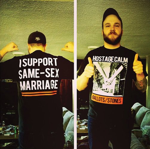 A Rocketown employee alleges he was fired for wearing a T-shirt supporting same-sex marriage
