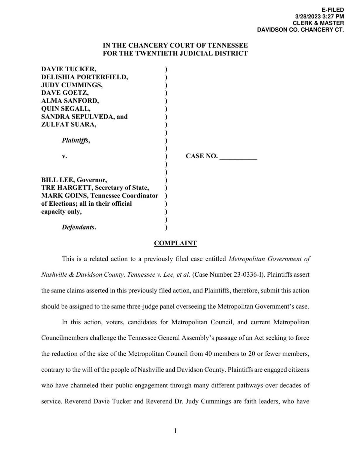 New Metro Council lawsuit