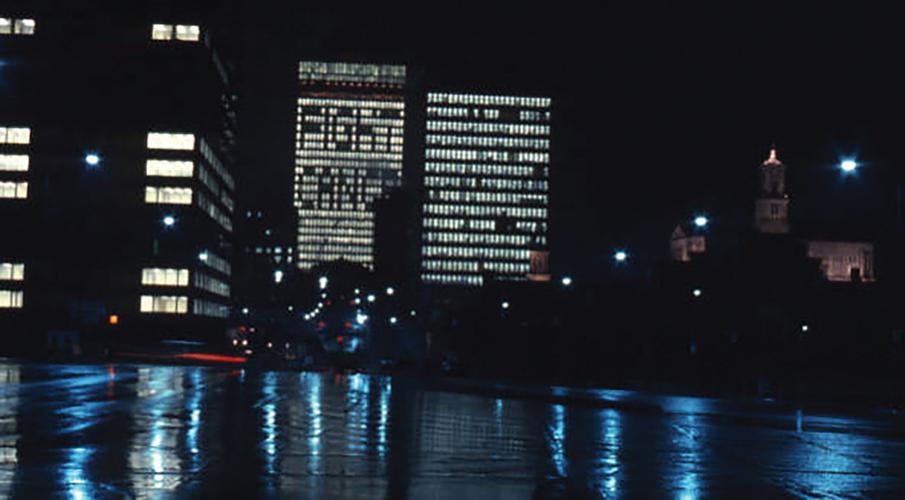 'Fight Cancer' in lights at the Tennessee Tower