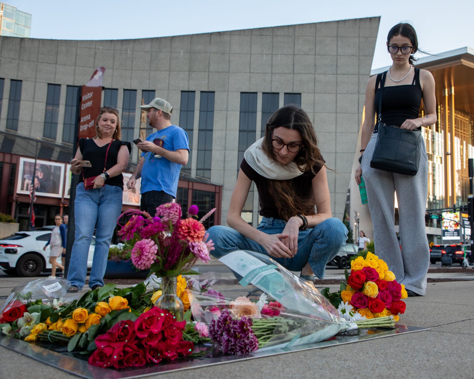 A memorial tribute to Dolly Parton at her star outside the Country Music Hall of Fame and Museum, photographed shortly after her death was announced on Aug. 25, 2026