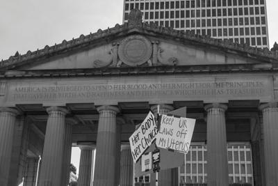 Protesters at the state Capitol in June 2022