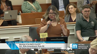 Councilmember Sandra Sepulveda addresses the Metro Council, April 2, 2024