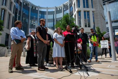 Kilmar Abrego García's wife Jennifer Vasquez Sura appears at a press conference in Nashville, July 16, 2025