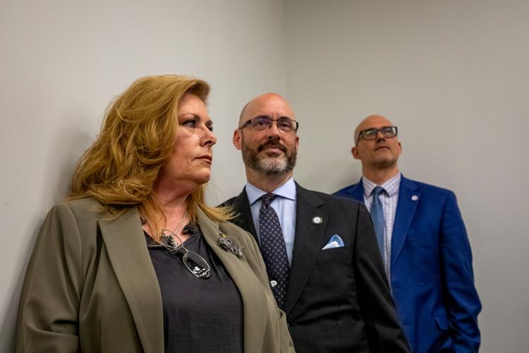From left: Republican Reps. Elaine Davis, Johnny Garrett and Kirk Haston in the House State and Local Government Committee,  March 31, 2026
