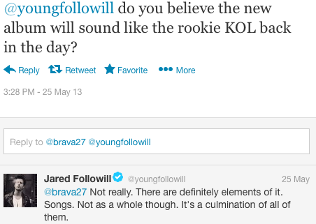 Takin' it to the Tweets: Jared Followill Talks New KOL Album on Twitter
