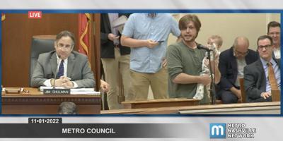 Supporters of Councilmember Colby Sledge's parking minimums bill speak up during public comment, Nov. 1, 2022