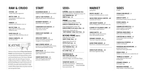 Kayne Prime Part II: The Menu