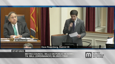 Councilmember Dave Rosenberg addresses the Metro Council, July 6, 2023