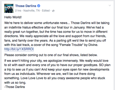 Those Darlins Announce Indefinite Hiatus and Farewell Tour Dates, Release a Parting Track