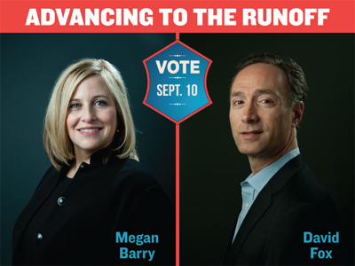 Megan Barry and David Fox fire election-night shots across each other's bow — and so the runoff begins