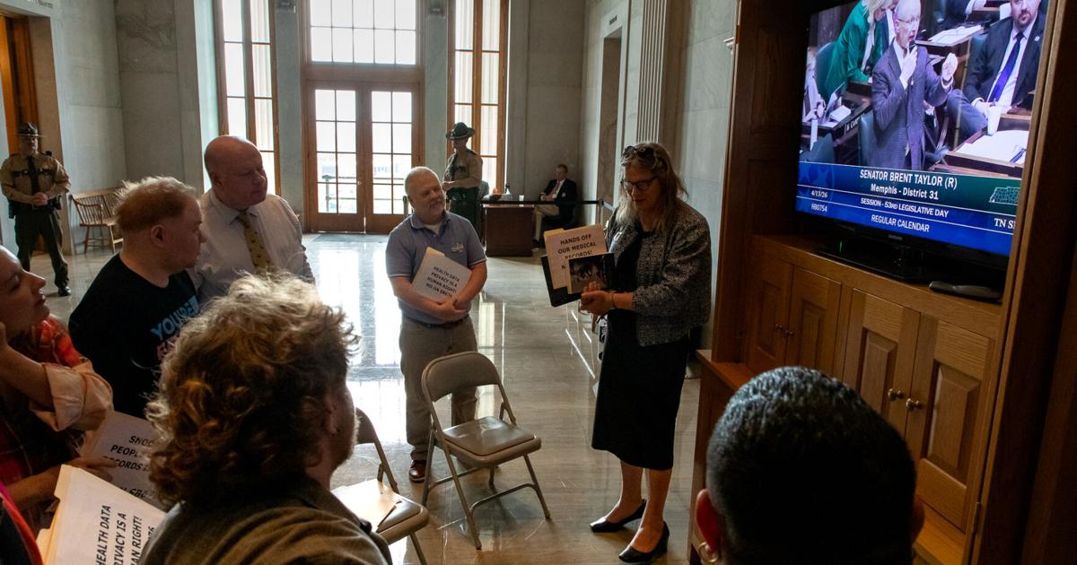 LGBTQ advocates watch as SB 676 passes in the state Senate, April 13, 2026